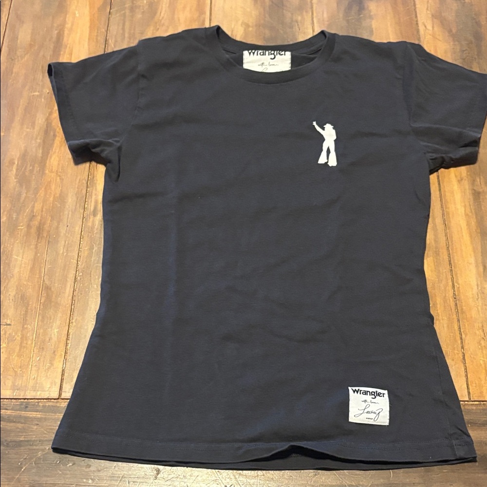 Wrangler xxs distressed black Short Sleeve Laney Wilson baby Tee with Graphic